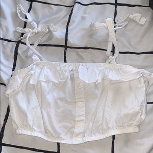 Forever 21 Crop Top Tie Straps stretchy ruffle